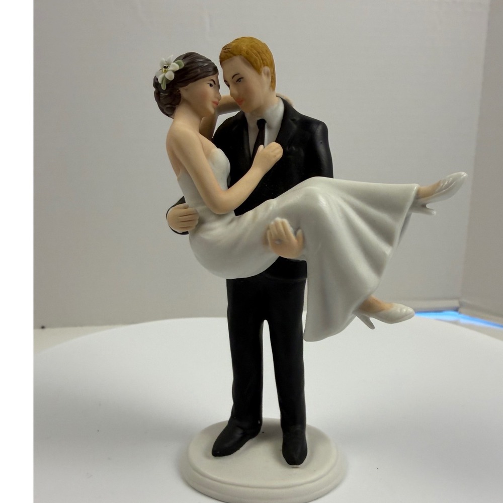 Weddingstar Over the Threshold Bride and Groom Porcelain Wedding Cake Topper
